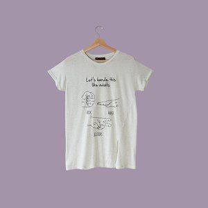 Mint Rock Paper Scissors Embroidered T-Shirt Size M